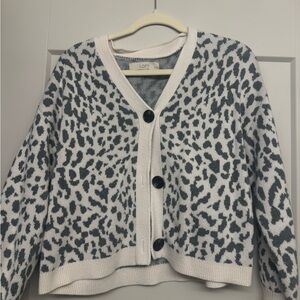 LOFT Black and White Leopard Print Sweater